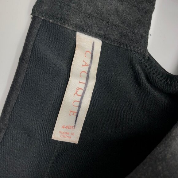 Cacique Black Lightly Lined Balconette Bra Adjustable Straps Hook Closure 44DD - Picture 3 of 4